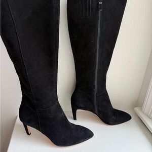 Via Spiga Christy style Black Over the Knee Suede Boots